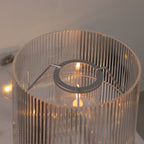 23" Crystal Candle Lamp with Ribbed Shade â€“ Clear Acrylic Column Candle Holder for Tealight & Taper Candles - Bell Racket Store