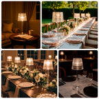 23" Crystal Candle Lamp with Ribbed Shade â€“ Clear Acrylic Column Candle Holder for Tealight & Taper Candles - Bell Racket Store