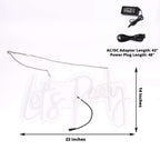 23" Let's Party Neon Light Sign, LED Reusable Wall DÃ©cor Lights With 5ft Hanging Chain - Bell Racket Store