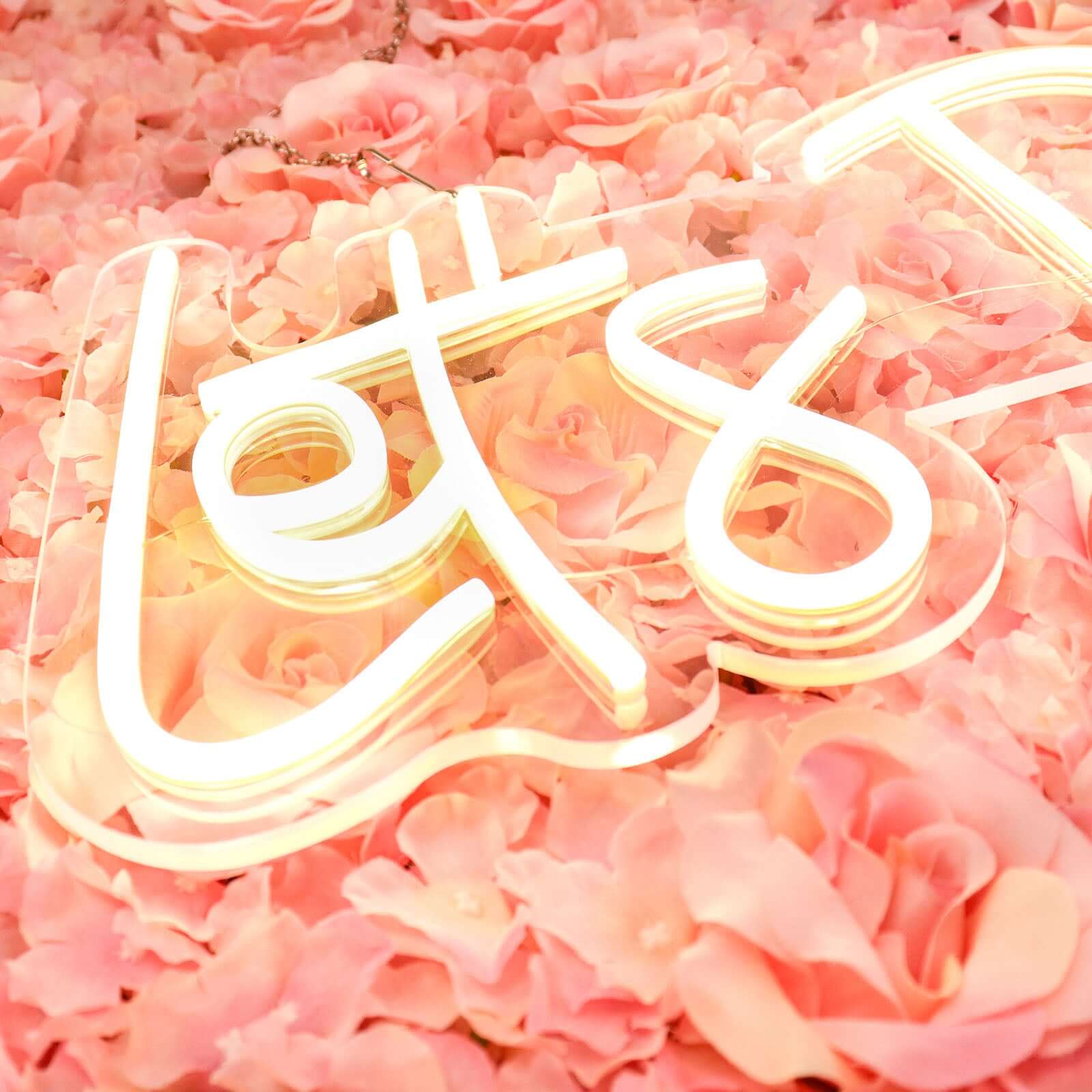 23" Let's Party Neon Light Sign, LED Reusable Wall DÃ©cor Lights With 5ft Hanging Chain - Bell Racket Store