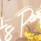 23" Let's Party Neon Light Sign, LED Reusable Wall DÃ©cor Lights With 5ft Hanging Chain - Bell Racket Store