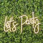 23" Let's Party Neon Light Sign, LED Reusable Wall DÃ©cor Lights With 5ft Hanging Chain - Bell Racket Store