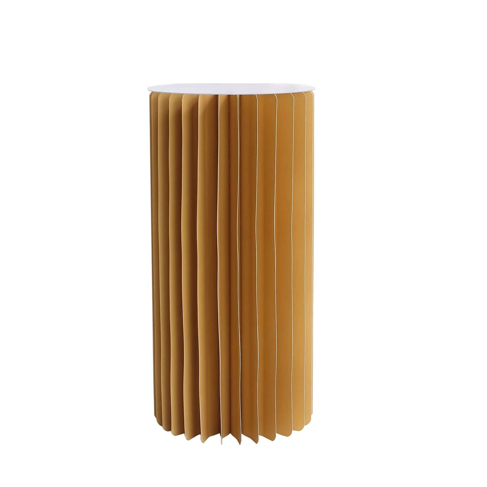 24" Gold Cylinder Display Column Stand, Pillar Pedestal Stand With Top Plate - Bell Racket Store