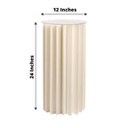 24" Ivory Cylinder Display Column Stand, Pillar Pedestal Stand With Top Plate - Bell Racket Store