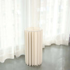 24" Ivory Cylinder Display Column Stand, Pillar Pedestal Stand With Top Plate - Bell Racket Store