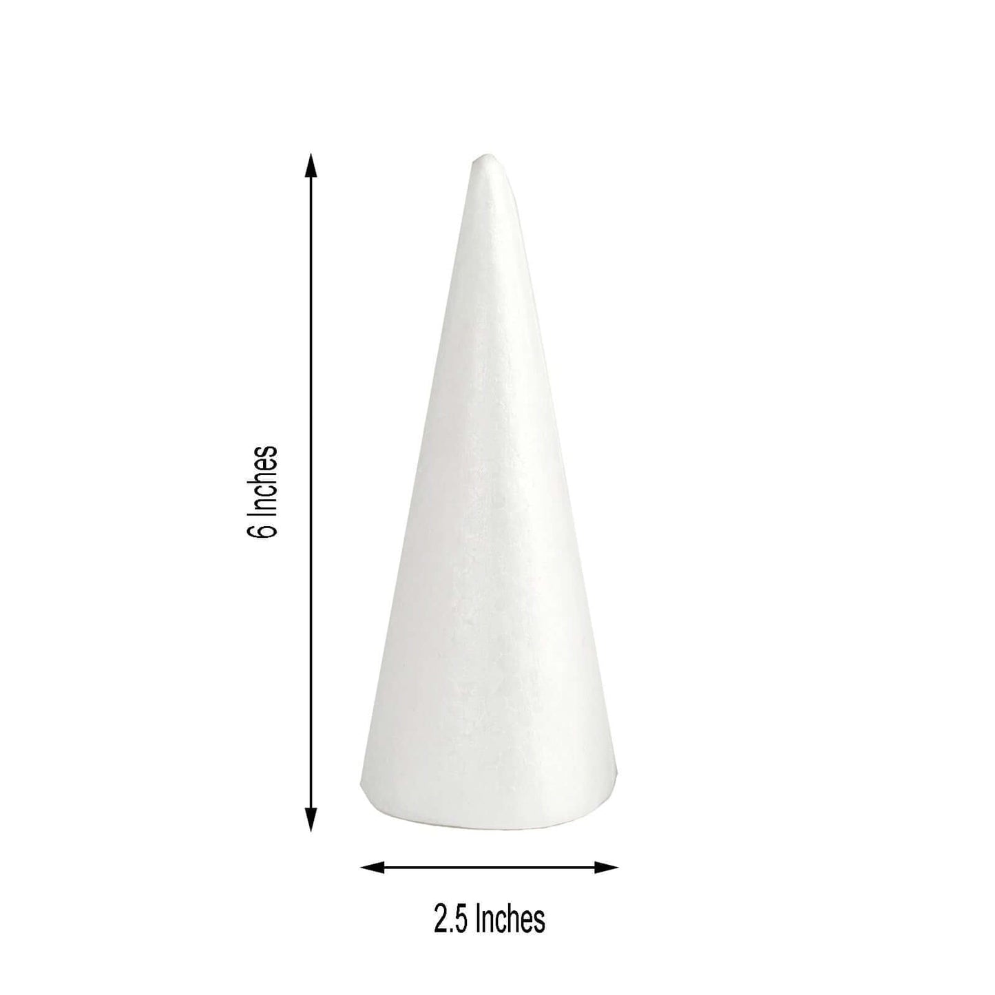 24 Pack 6" White Styrofoam Cone, Foam Cone For DIY Crafts - NestOCart