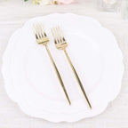 24 Pack 8" Glossy Gold Heavy Duty Plastic Silverware Forks Cutlery, Premium Disposable Sleek Flatware - Bell Racket Store