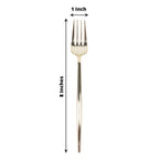 24 Pack 8" Glossy Gold Heavy Duty Plastic Silverware Forks Cutlery, Premium Disposable Sleek Flatware - Bell Racket Store