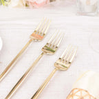 24 Pack 8" Glossy Gold Heavy Duty Plastic Silverware Forks Cutlery, Premium Disposable Sleek Flatware - Bell Racket Store