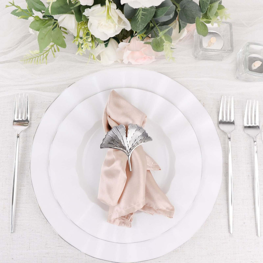 24 Pack 8" Glossy Silver Heavy Duty Plastic Silverware Forks, Shiny Cutlery, Premium Disposable Flatware - Bell Racket Store