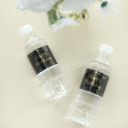 24 Pack Black/Gold Water Bottle Labels with Happy Birthday Print, Waterproof Bottle Stickers - Bell Racket Store