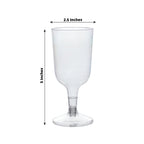 24 Pack Clear Plastic Wine Glasses 6oz Short Stem Disposable Party Cups with Detachable Base - Bell Racket Store