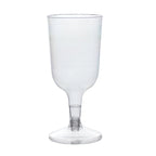 24 Pack Clear Plastic Wine Glasses 6oz Short Stem Disposable Party Cups with Detachable Base - Bell Racket Store