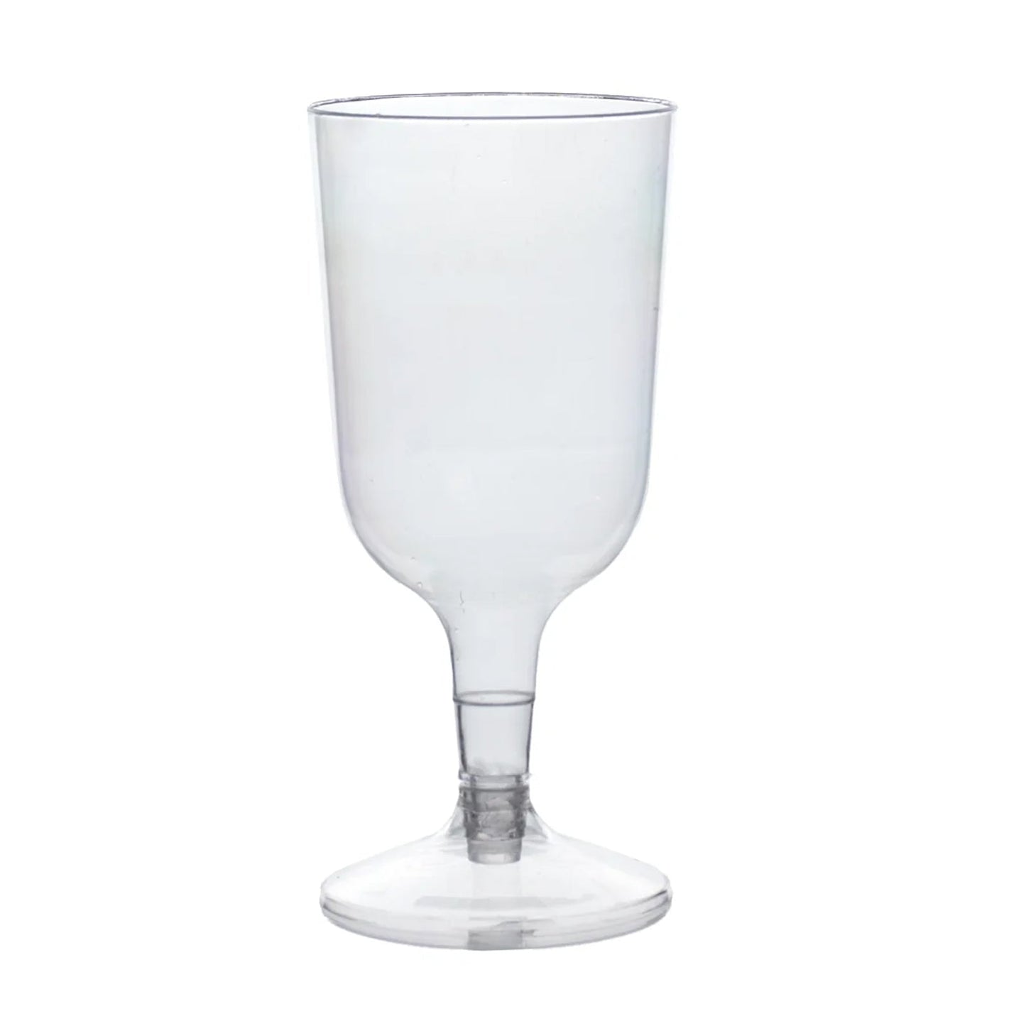 24 Pack Clear Plastic Wine Glasses 6oz Short Stem Disposable Party Cups with Detachable Base - Bell Racket Store
