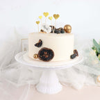 24 - Pack Cupcake Topper Picks Heart Shaped Design Glitter Gold - Party Cake Toppers 4.5", 4" - Bell Racket Store