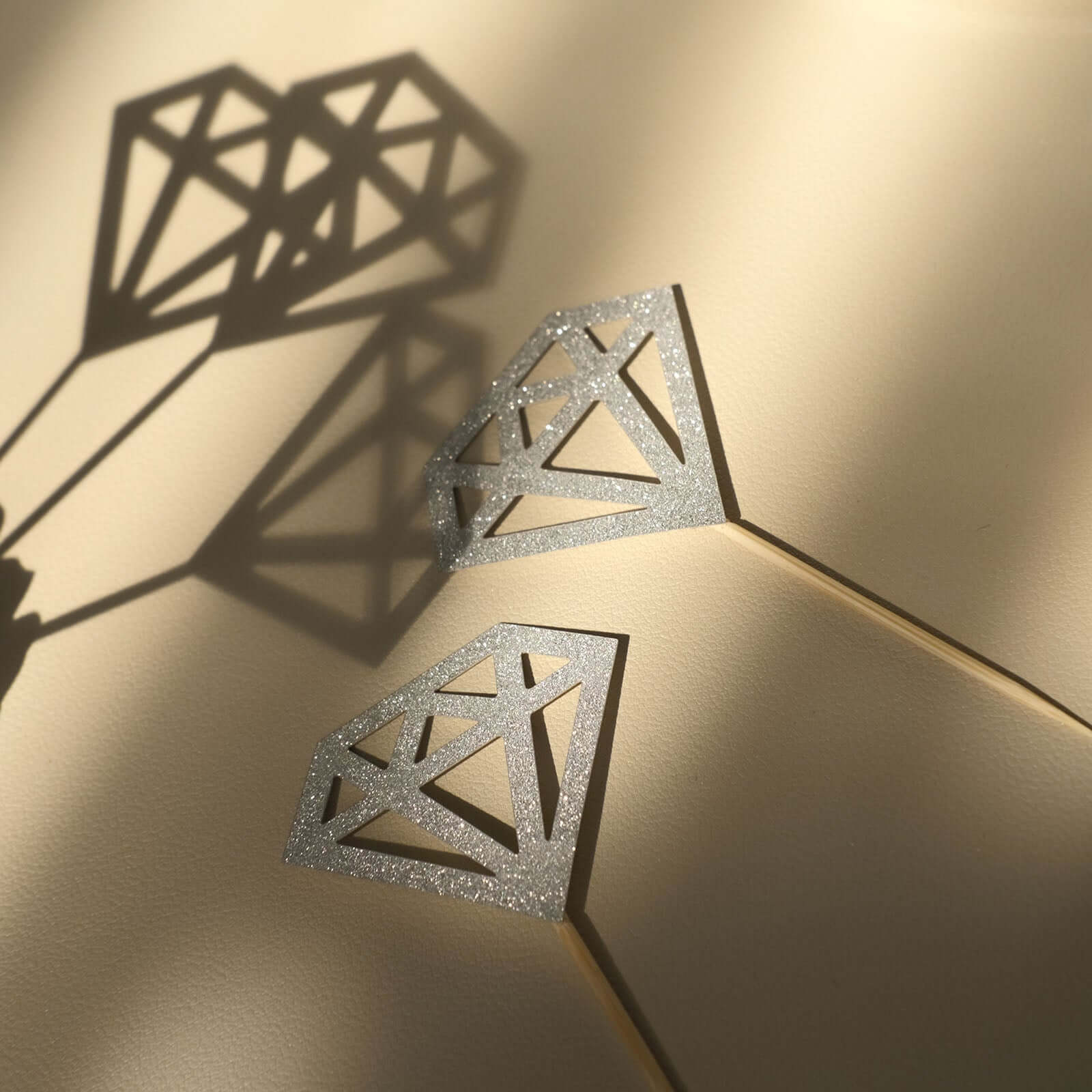 24 - Pack Cupcake Toppers Diamond Ring Design Glitter Silver - Party Cake Picks Engagement Decoration Supplies - Bell Racket Store