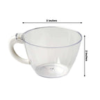 24 - Pack Disposable Plastic Coffee Cups with Handles - 6oz Clear Hard Tea Mugs for Hot Beverages - Bell Racket Store