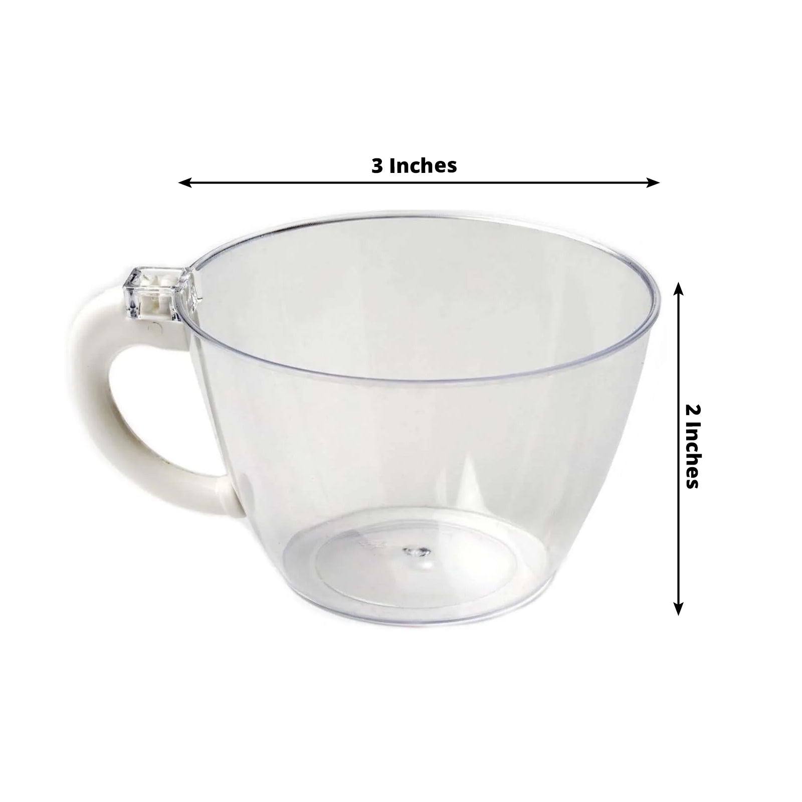 24 - Pack Disposable Plastic Coffee Cups with Handles - 6oz Clear Hard Tea Mugs for Hot Beverages - Bell Racket Store