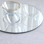 24 - Pack Heavy Duty Plastic Ice Cream Bowls Clear Premium Gold Rim - Perfect for Celebrations 7oz - Bell Racket Store