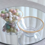 24 - Pack Heavy Duty Plastic Ice Cream Bowls Clear Premium Gold Rim - Perfect for Celebrations 7oz - Bell Racket Store