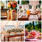 24 - Pack Paper Cups in White with Pink French Toile Print - Stylish Disposable Floral Party Cups for Weddings & All Purpose Use 9oz - Bell Racket Store