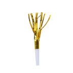 24 Pack Party Horn Noisemakers with Tassels - 7" Gold Metallic Fringed Blowouts for Events and Gatherings - Plastic & Foil Design - Bell Racket Store