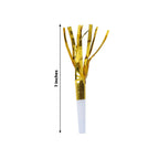 24 Pack Party Horn Noisemakers with Tassels - 7" Gold Metallic Fringed Blowouts for Events and Gatherings - Plastic & Foil Design - Bell Racket Store