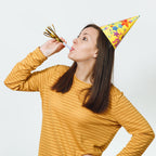 24 Pack Party Horn Noisemakers with Tassels - 7" Gold Metallic Fringed Blowouts for Events and Gatherings - Plastic & Foil Design - Bell Racket Store