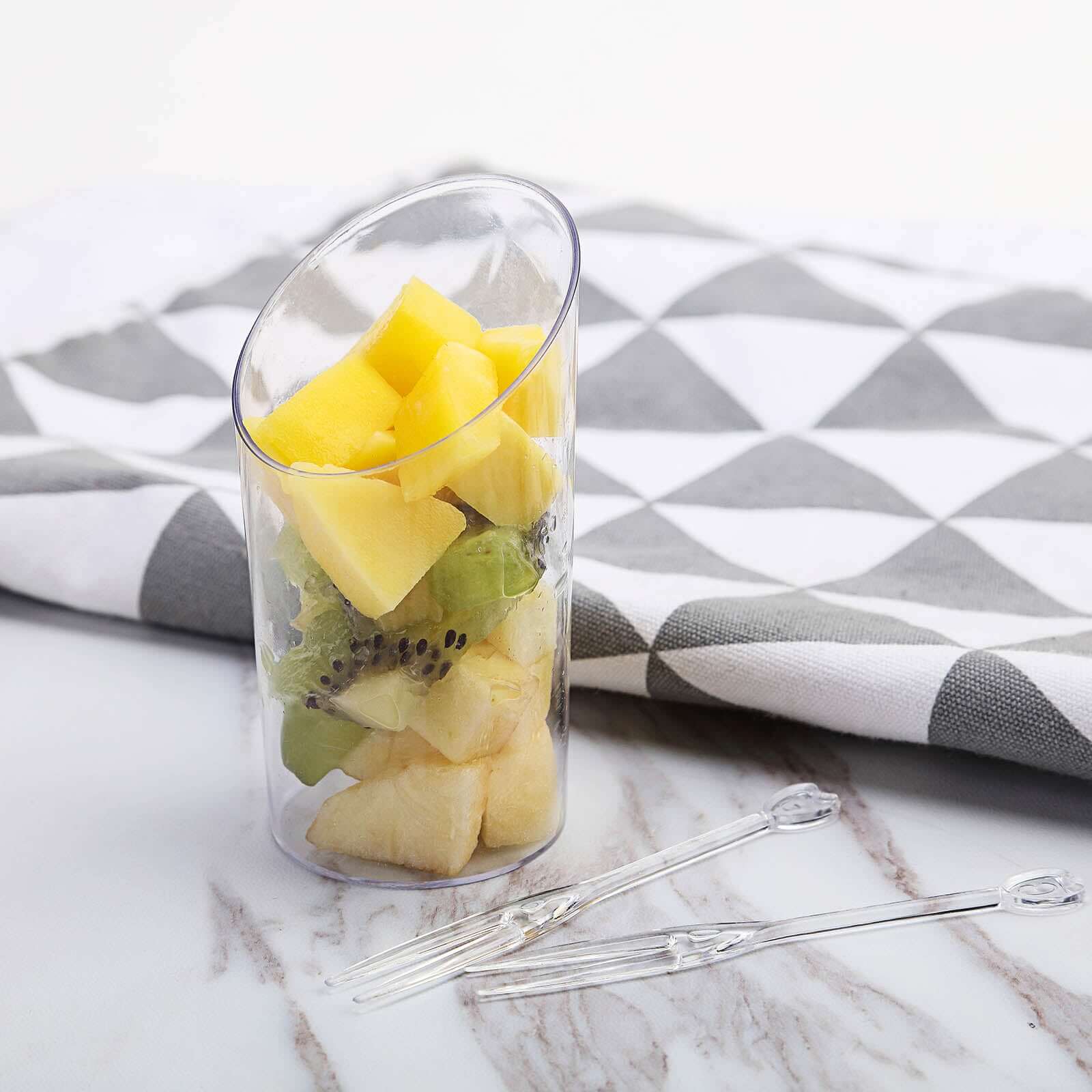 24 - Pack Plastic Appetizer Cups Clear Diminutive Flasket - Lightweight Disposable Cups for Treats 3oz - NestOCart