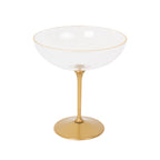 24 - Pack Plastic Cocktail Glasses â€“ 9oz Clear Premium Disposable Coupe Champagne Cups with Gold Detachable Stem & Base â€“ Party & Event Drinkware - Bell Racket Store