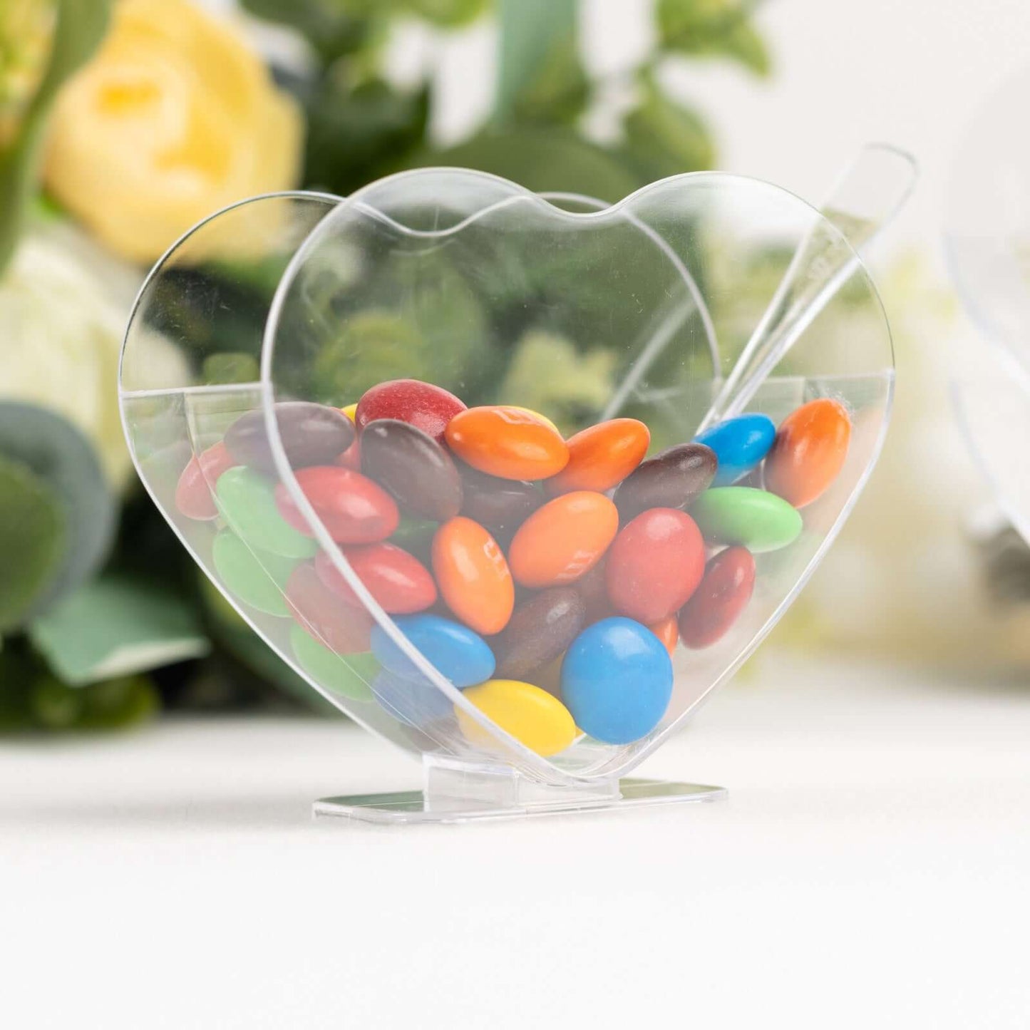 24 - Pack Plastic Dessert Parfait Cups Heart - Shaped Clear with Spoons - Reusable and Disposable 2oz - Bell Racket Store