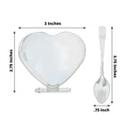 24 - Pack Plastic Dessert Parfait Cups Heart - Shaped Clear with Spoons - Reusable and Disposable 2oz - Bell Racket Store