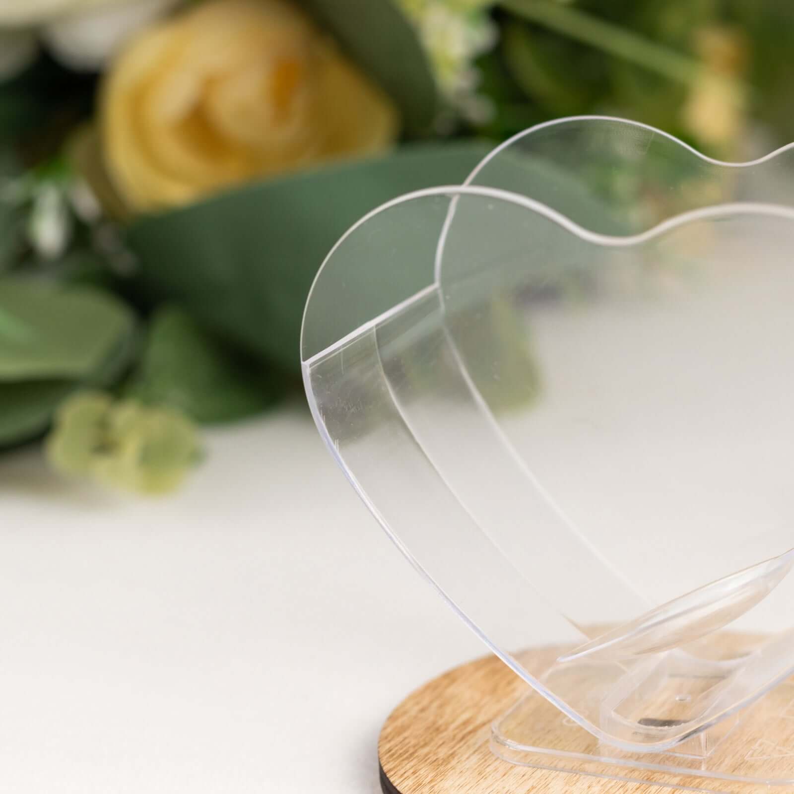 24 - Pack Plastic Dessert Parfait Cups Heart - Shaped Clear with Spoons - Reusable and Disposable 2oz - Bell Racket Store