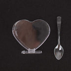 24 - Pack Plastic Dessert Parfait Cups Heart - Shaped Clear with Spoons - Reusable and Disposable 2oz - Bell Racket Store