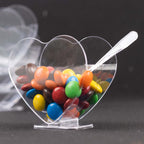 24 - Pack Plastic Dessert Parfait Cups Heart - Shaped Clear with Spoons - Reusable and Disposable 2oz - Bell Racket Store