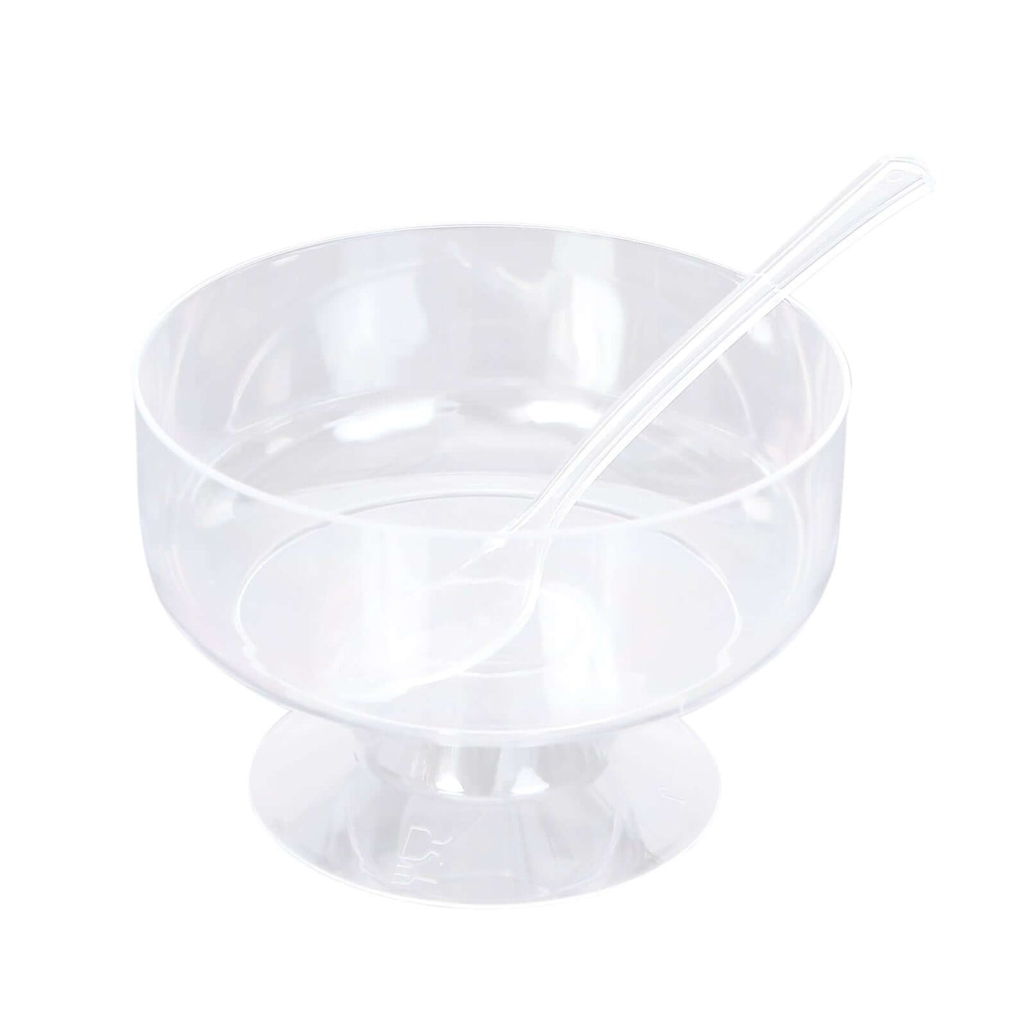 24 - Pack Plastic Footed Dessert Cups Clear with Spoons - Perfect for Parfaits 6oz - Bell Racket Store