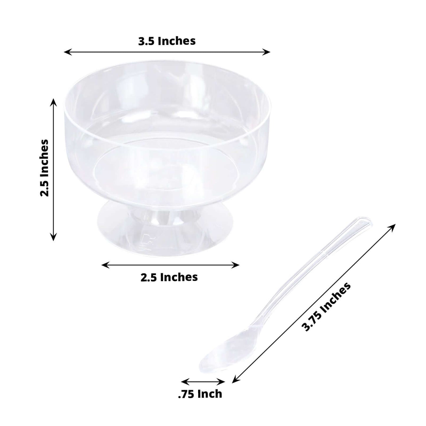 24 - Pack Plastic Footed Dessert Cups Clear with Spoons - Perfect for Parfaits 6oz - Bell Racket Store
