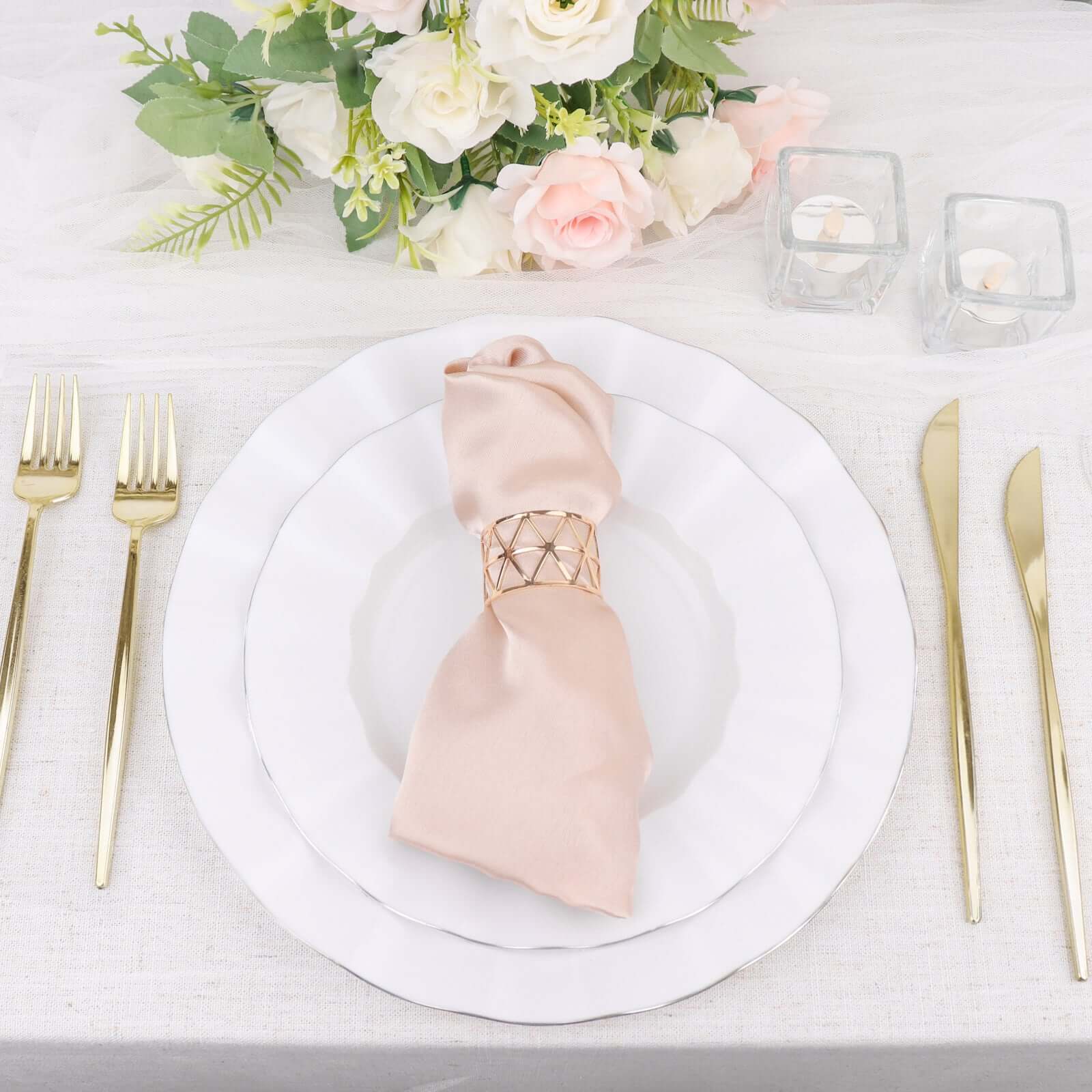 24 - Pack Plastic Knives Glossy Gold - Premium Heavy Duty Disposable Flatware Cutlery 8" - Bell Racket Store