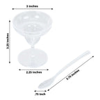 24 - Pack Plastic Margarita Glasses Mini Clear with Spoons - Great for Appetizers 2oz - Bell Racket Store