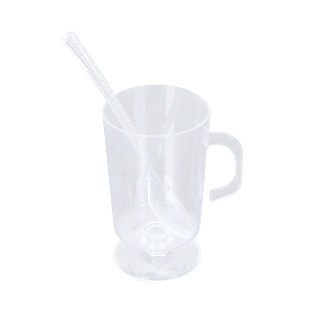 24 - Pack Plastic Mini Coffee Cups Clear with Spoons - Ideal for Espresso 2oz - Bell Racket Store