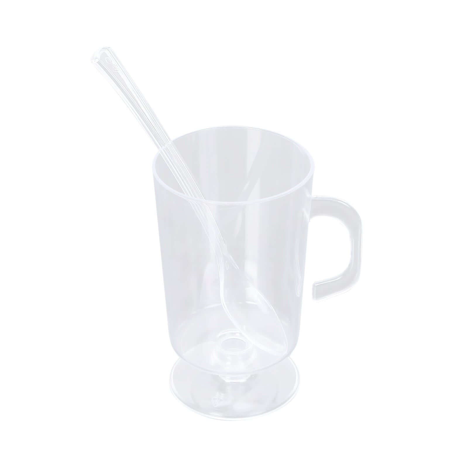 24 - Pack Plastic Mini Coffee Cups Clear with Spoons - Ideal for Espresso 2oz - Bell Racket Store