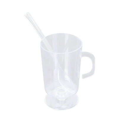 24 - Pack Plastic Mini Coffee Cups Clear with Spoons - Ideal for Espresso 2oz - Bell Racket Store