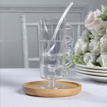 24 - Pack Plastic Mini Coffee Cups Clear with Spoons - Ideal for Espresso 2oz - Bell Racket Store