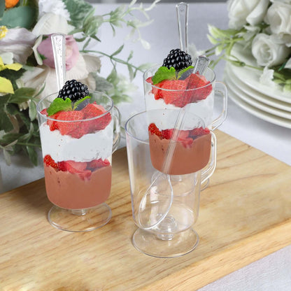 24 - Pack Plastic Mini Coffee Cups Clear with Spoons - Ideal for Espresso 2oz - Bell Racket Store