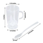 24 - Pack Plastic Mini Coffee Cups Clear with Spoons - Ideal for Espresso 2oz - Bell Racket Store