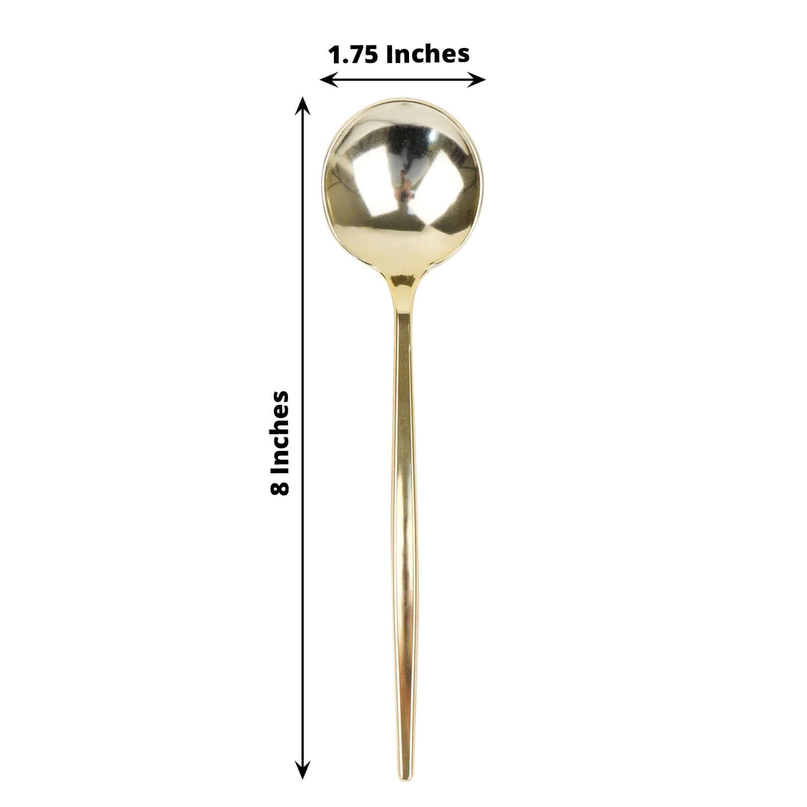 24 - Pack Plastic Spoons Glossy Gold - Premium Heavy Duty Disposable Silverware 8" - Bell Racket Store