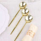 24 - Pack Plastic Spoons Glossy Gold - Premium Heavy Duty Disposable Silverware 8" - Bell Racket Store