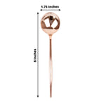 24 - Pack Plastic Spoons Glossy Rose Gold - Premium Heavy Duty Disposable Silverware 8" - Bell Racket Store