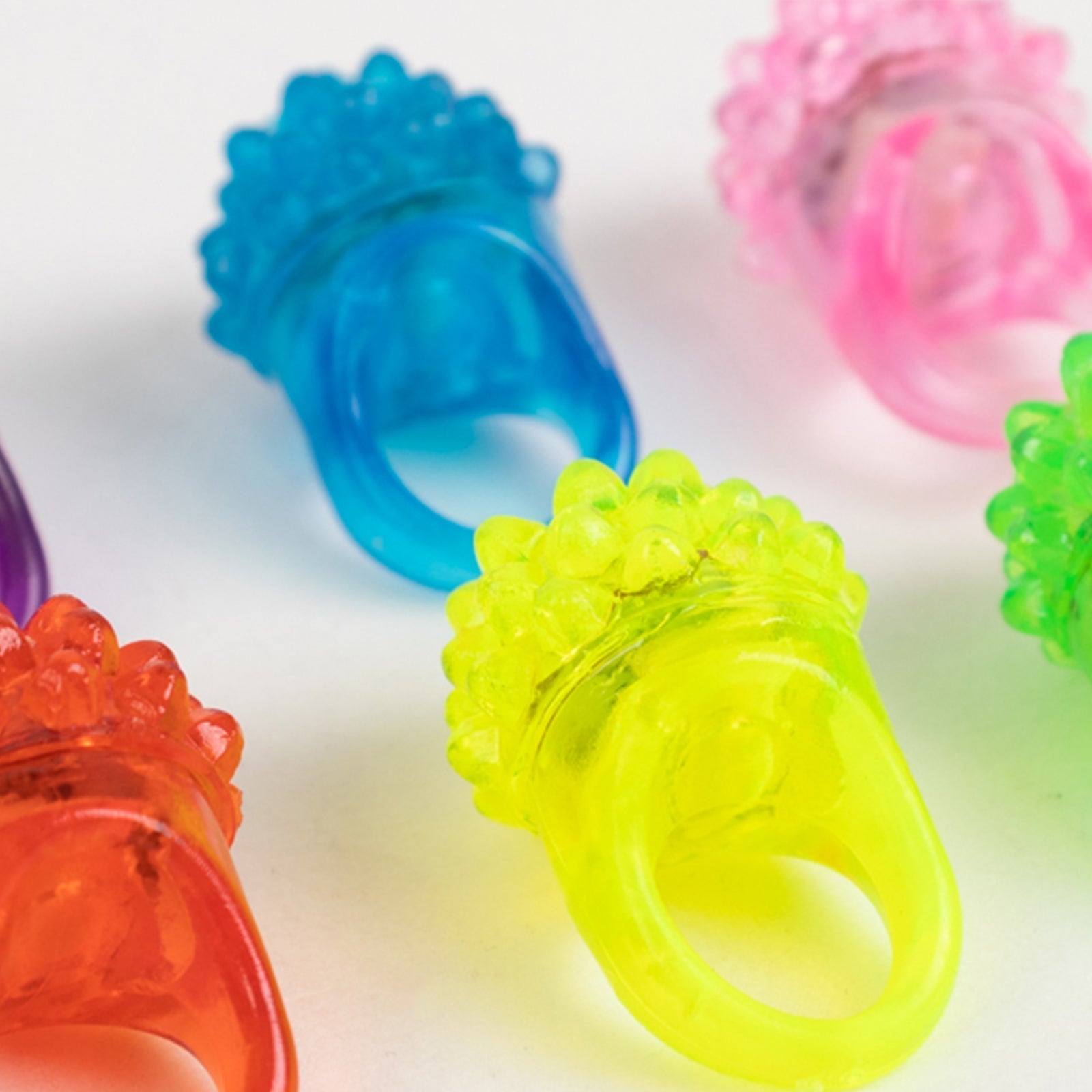 24 Pack Rubber LED Light - Up Rings, Flashing Jelly Finger Toys with 3 Flashing Modes for Party Favors, Halloween, Raves, and Concerts - Bell Racket Store