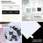 24 Pack White/Gold Water Bottle Labels "Cheers" Wedding Party Waterproof Bottle Stickers - Bell Racket Store